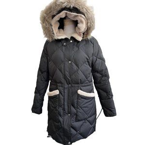 Lauren Ralph Lauren‎ Women’s Black Jacket With Brown Fur Lined Hood RN41381 Down